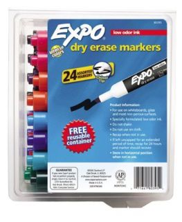24 Expo 2 Low Odor Chisel Tip Dry Erase Markers