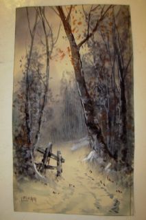 Pauline Meyer Colyar Painting Watercolor Landscape Snowy Trail in