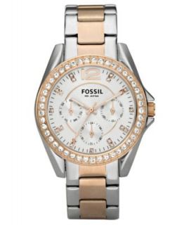 Fossil Watch, Womens Riley Two Tone Stainless Steel Bracelet 38mm