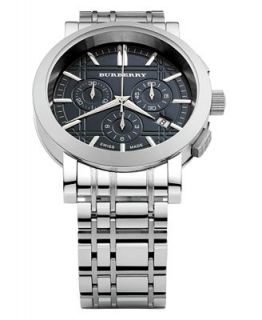 Burberry Watch, Mens Swiss Chronograph Anthracite Dial Stainless