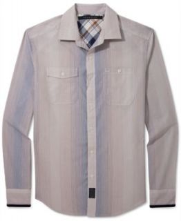 Sean John Long Sleeve Shirt Big & Tall, Zipped Check Flight   Mens