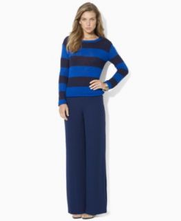 Lauren Ralph Lauren Long Sleeve Striped Sweater & Slim Cropped Pants