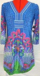 White Mark Couture Collection Womens Sassy Peacock Dress Large