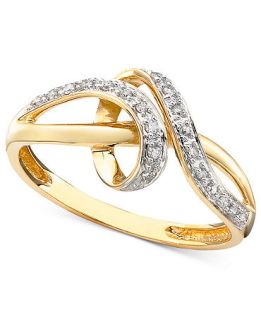 Diamond Ring, 14k Gold Diamond Ribbon (1/10 ct. t.w.)   Rings