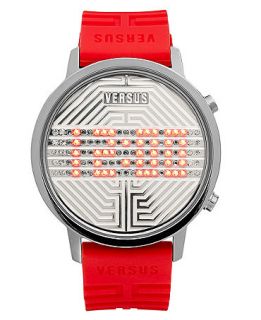 Versus by Versace Watch, Unisex Digital Hollywood Red Rubber Strap