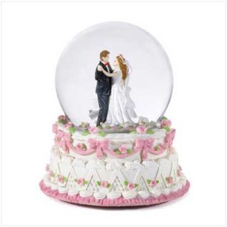 Wedding Couple Snowglobe Marriage Music Box