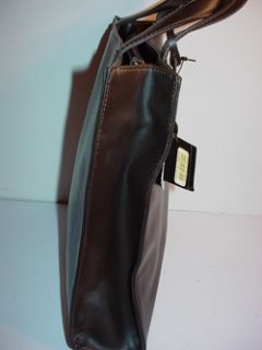 New Auth Dana Buchman Dark Brown Leather Handbag Tote Bag Purse NWT $