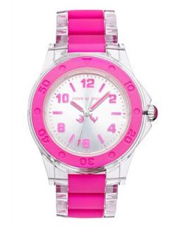 Juicy Couture Watch, Womens Rich Girl Clear Plastic and Pink Rubber