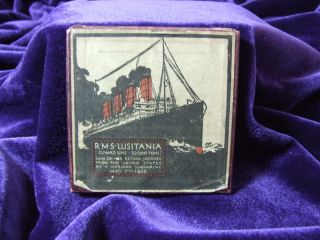 German RMS Lusitania Medal Original Box and Paperwork aUNC