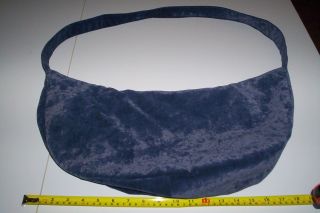 Hand Crafted Deep Blue Sueded Hobo Bag Purse