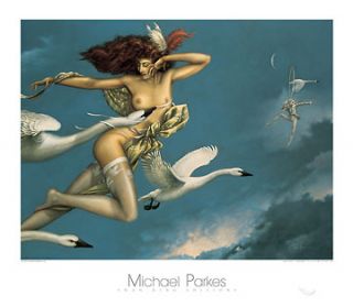 Night Flight Michael Parkes Fantasy Swan Nude Print