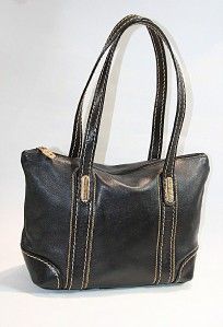 Marino Orlandi Black Leather Shoulder Bag Tote Italy EUC