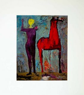1963 Print Circus Horse Juggler Marino Marini Abstract Expressionism