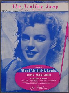 SONG Meet Me In St Louis JUDY GARLAND 1944 Martin & Blane Sheet Music