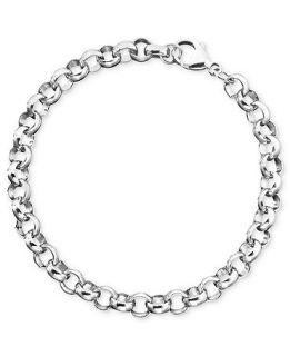 Rembrandt Charms Sterling Silver Rolo Bracelet   Fashion Jewelry