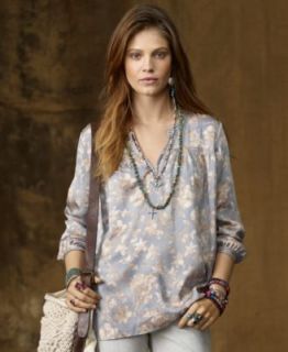 Denim & Supply Ralph Lauren Top, Long Sleeve Floral Print Silk Blend