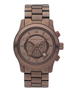 Michael Kors Watch, Mens Chronograph Runway Brown Plated Stainless
