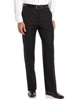 Calvin Klein Pants, Black Solid 100% Wool Slim Fit   Mens