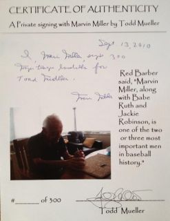 Marvin Miller One Dozen Signed Baseballs