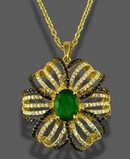 Effy Collection 14k Gold Pendant, Emerald (1 1/2 ct. t.w.) and Diamond