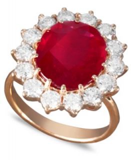 Effy Collection 14k Rose Gold Ring, Ruby (6 5/8 ct. t.w.) and Diamond