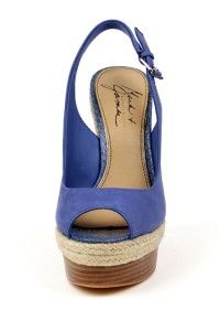 Mark & James Badgley Mischka Magnolia Blue Wedge Heels Leather Sandals