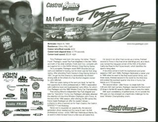 Tony Pendregon Castrol AA Fuel Ford Funny Car NHRA Print 2000