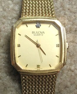 BULOVA 92A67 Diamond Collection GOLD TONE WATCH NM MCDONNELL DOUGLAS