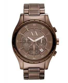 Armani Exchange Watch, Mens Chronograph Brown Ion Plated
