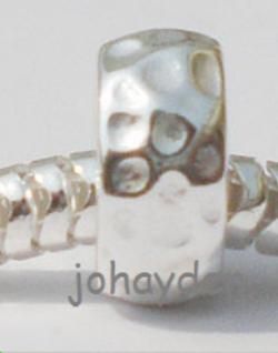 925 Silver Hammered Spacer European Bead Charm D