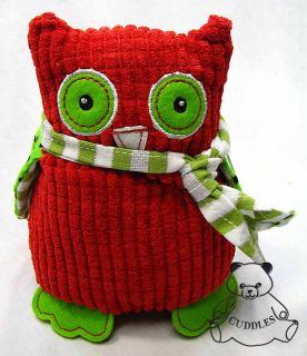 Yuletide Owl Red Bird Mary Meyer Plush Toy Stuffed Animal Christmas
