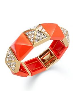 Juicy Couture Bracelet, Orange Pyramid Stretch Bracelet