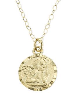 Childrens 14k Gold Pendant, Guardian Angel   Kids Jewelry & Watches