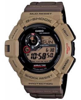 Shock Watch, Mens Digital Mudman Brown Resin Strap 53x51mm G9300ER