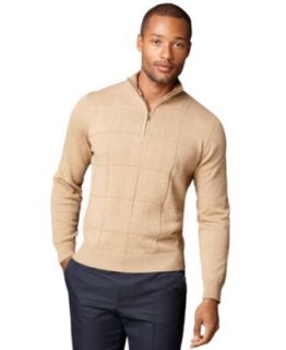 Oscar De La Renta Sweater, Stripe 1/4 Zip Sweater   Mens Sweaters