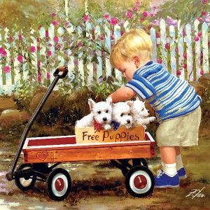 Masterpieces Joys of Childhood Puppy Love Square Jigsaw Puzzle 1000 PC