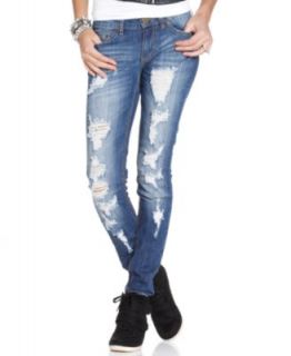 Material Girl Juniors Jeans, Skinny Printed   Juniors Jeans