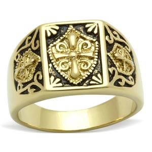 New Knights Templar Masonic Mason Mens Ring Gold Plated Size 9