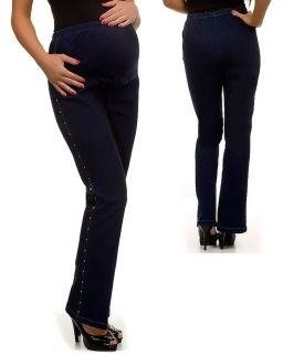 Sexy Studded Leg Maternity Dark Navy Denim Jeans Choose from 2 Styles
