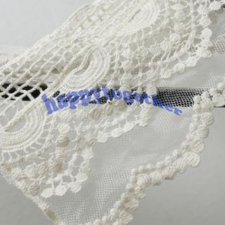 Vintage White Hollow Flower Lace with Button False Collar for Sweater