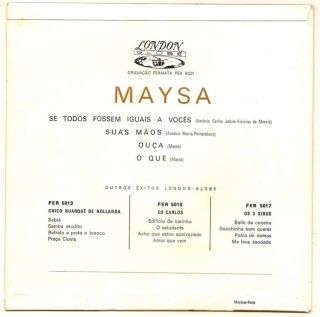 Maysa Matarazzo Bossa Nova SE Todos Fossem EP Portugal