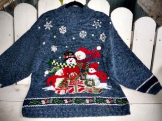 Christmas Sweaters SNOWMAN FAMILY Matching Set Couple   1 Red 1 Blue