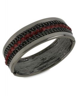 Kenneth Cole New York Bracelet, Hematite Tone Red Bead Chain Bangle