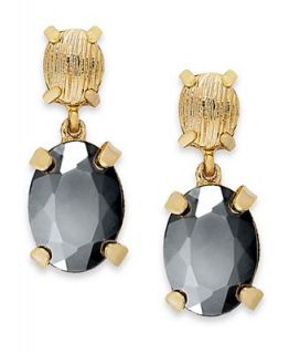 Alfani Earrings, Gold Tone Glass Stone Drop Earrings