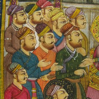 Indian Mughal King Miniature Painting India Ethnic Art