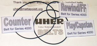 Uher 4000 4200 4400 Replacement Drive Belts New  Tutorial