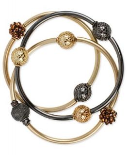 Kenneth Cole New York Bracelet Set, Set of 3 Gold and Hematite Tone