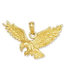 14k Gold Charm, Solid Polished Eagle Charm   Bracelets   Jewelry