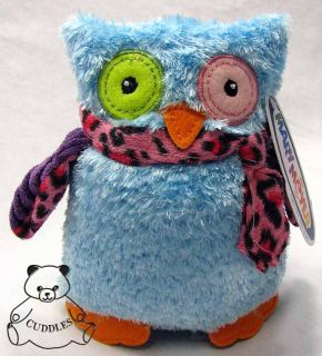 Marys Owl Blue Bird Mary Meyer Plush Toy Stuffed Animal Leopard Print