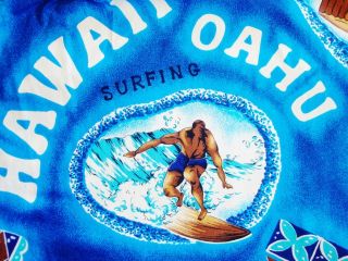 Men Vintage 60s Maui Surfer Hawaiian Aloha Surf Shirt L
